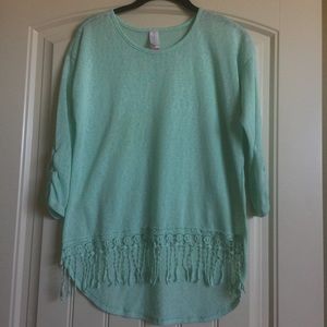 No Boundaries - High/Low Mint Green Top